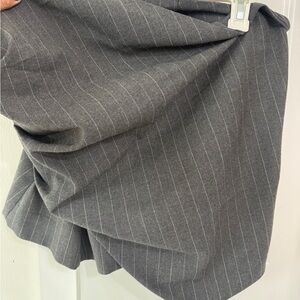 Zara Asymmetrical Gray Pinstripe Top